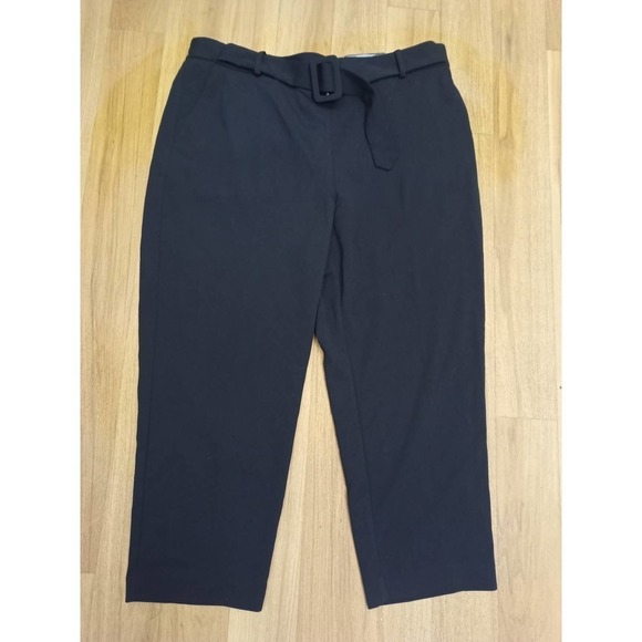 NWT Worthington Black Belt Front Crop Pants Work - Picture 2 of 6